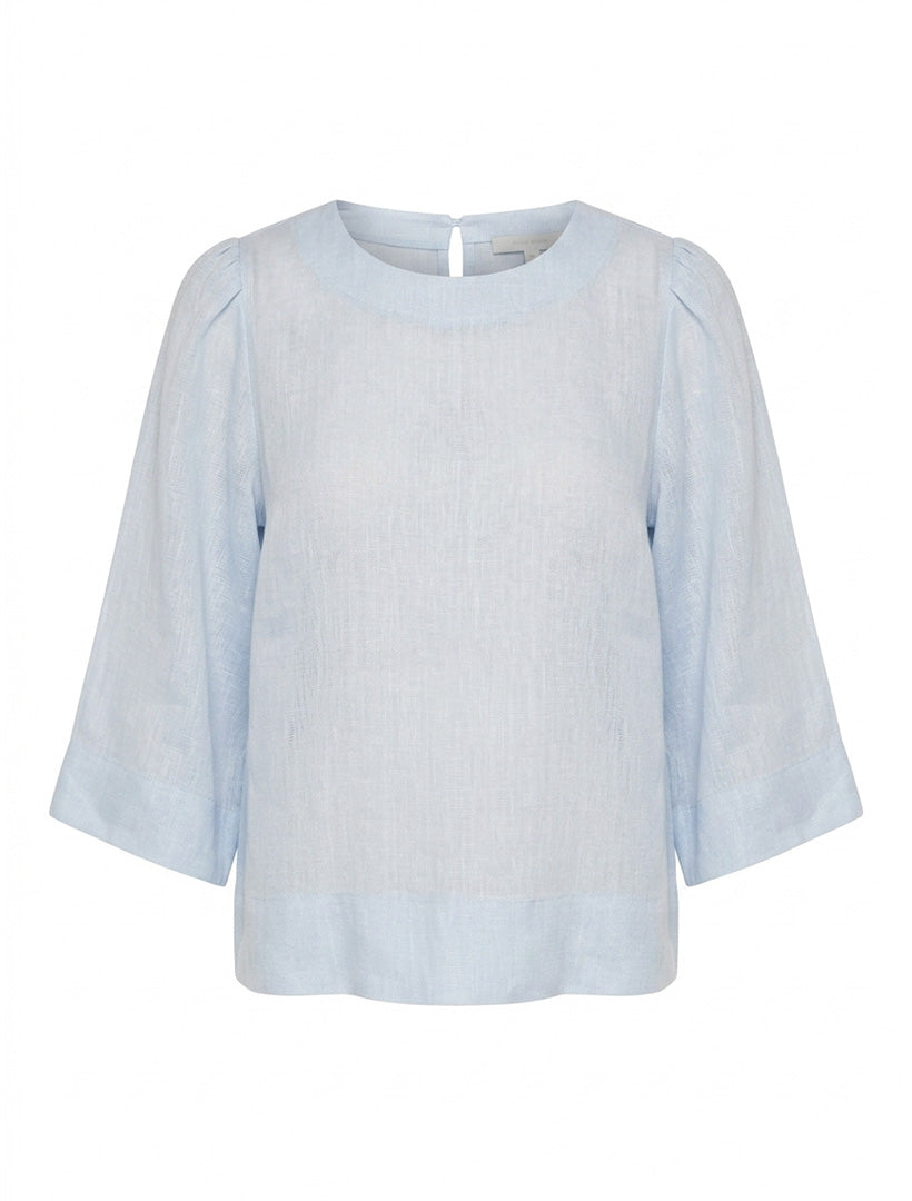 Michelle Linen Top Blue