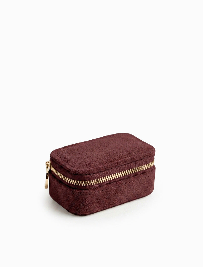 Mini Eco Suede Jewellery Case Pinot