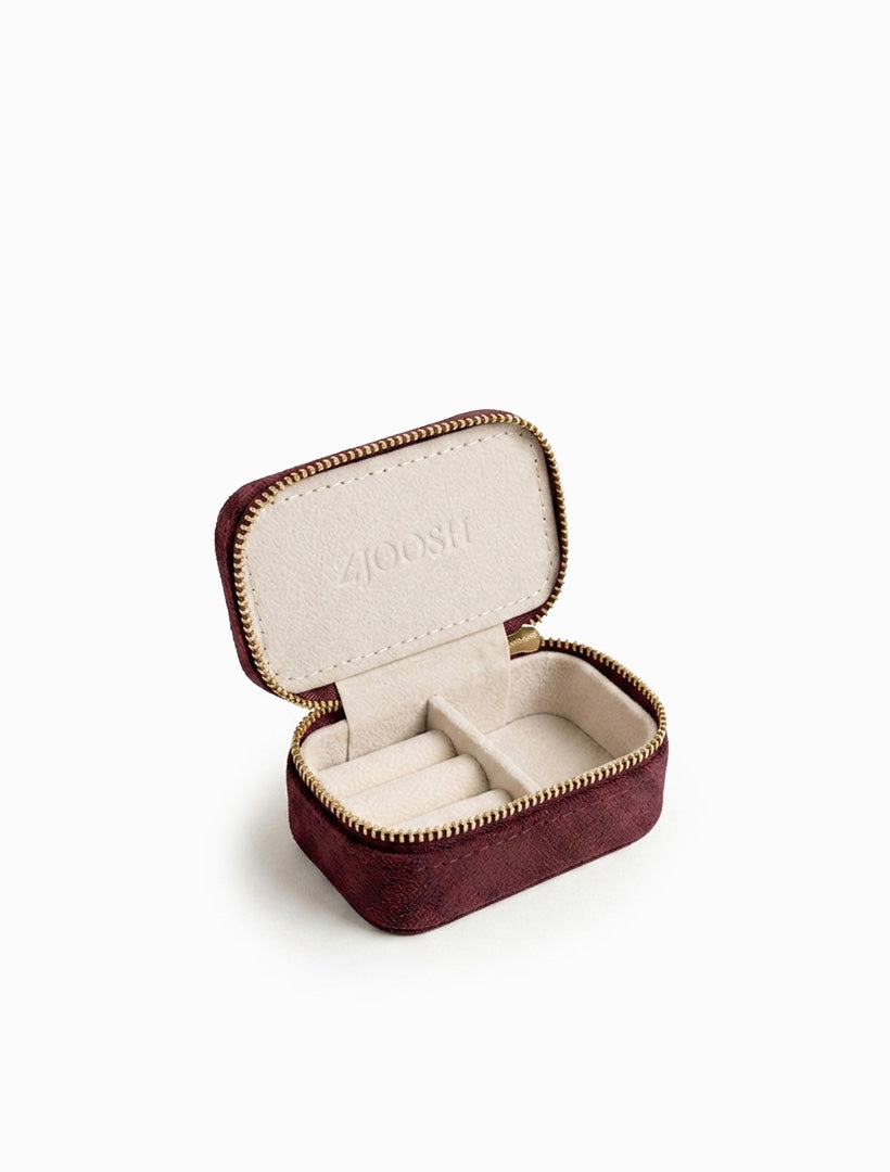 Mini Eco Suede Jewellery Case Pinot