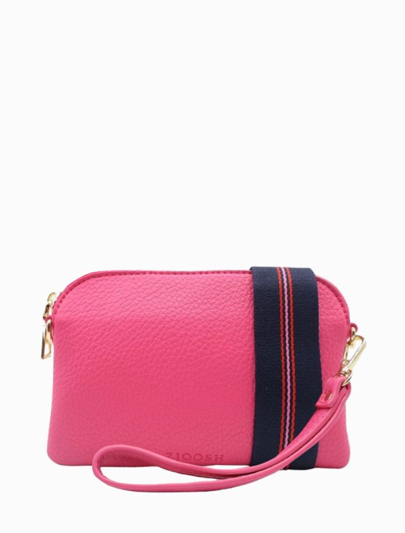 Front view - bright pink cross body bag