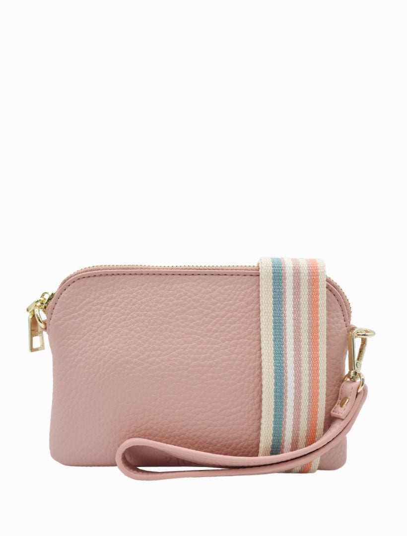 Front view - mini cross body bag pink