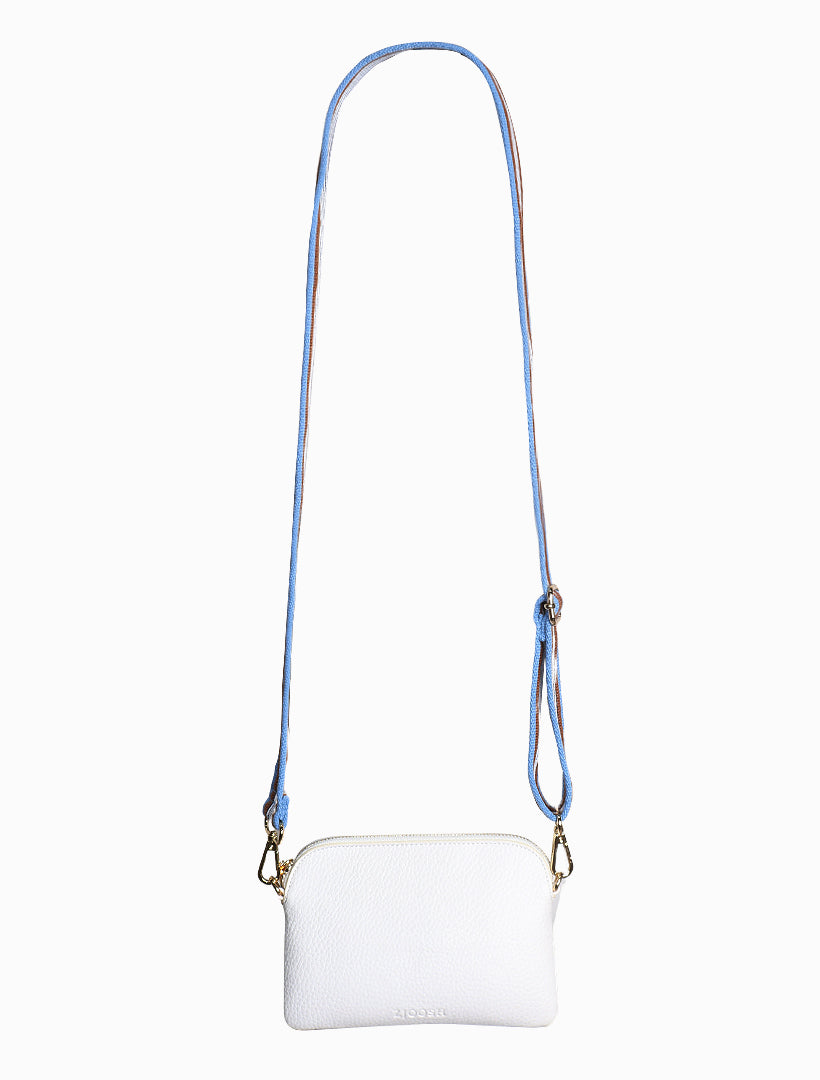 Front view - mini white cross body bag