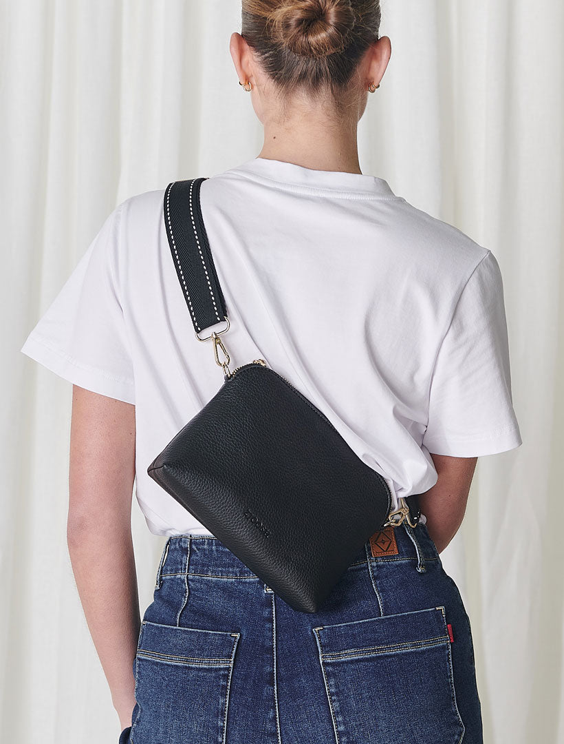 Back view - Black cross body bag