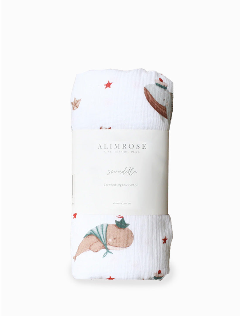 Muslin Swaddle Whales