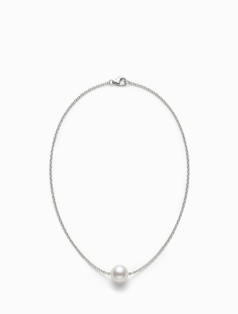 Lucienne Pearl Chain Necklace 925 Rhodium