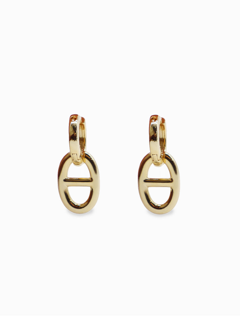 Oval Links Studs Gold