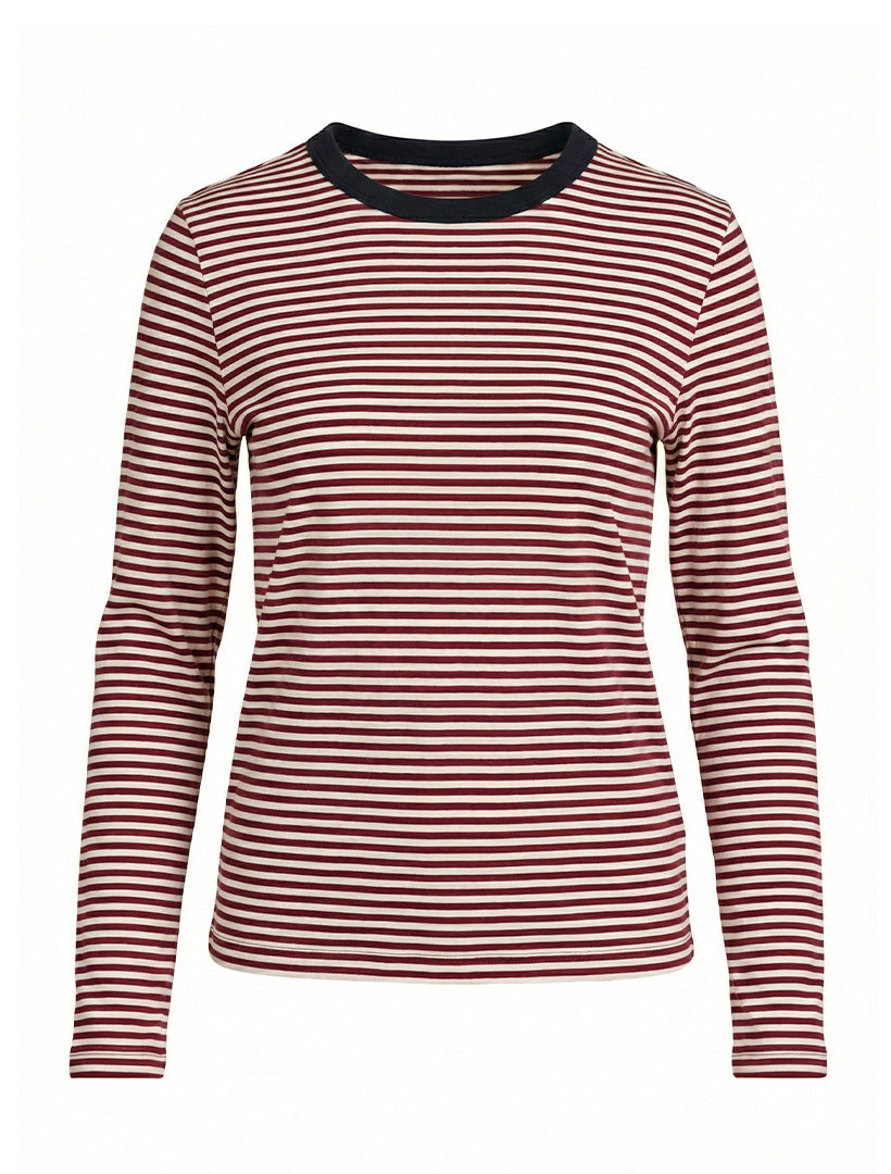 Paris striped Long Sleeve Tee Pinot