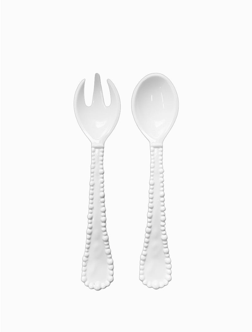 Pearl Salad Servers White