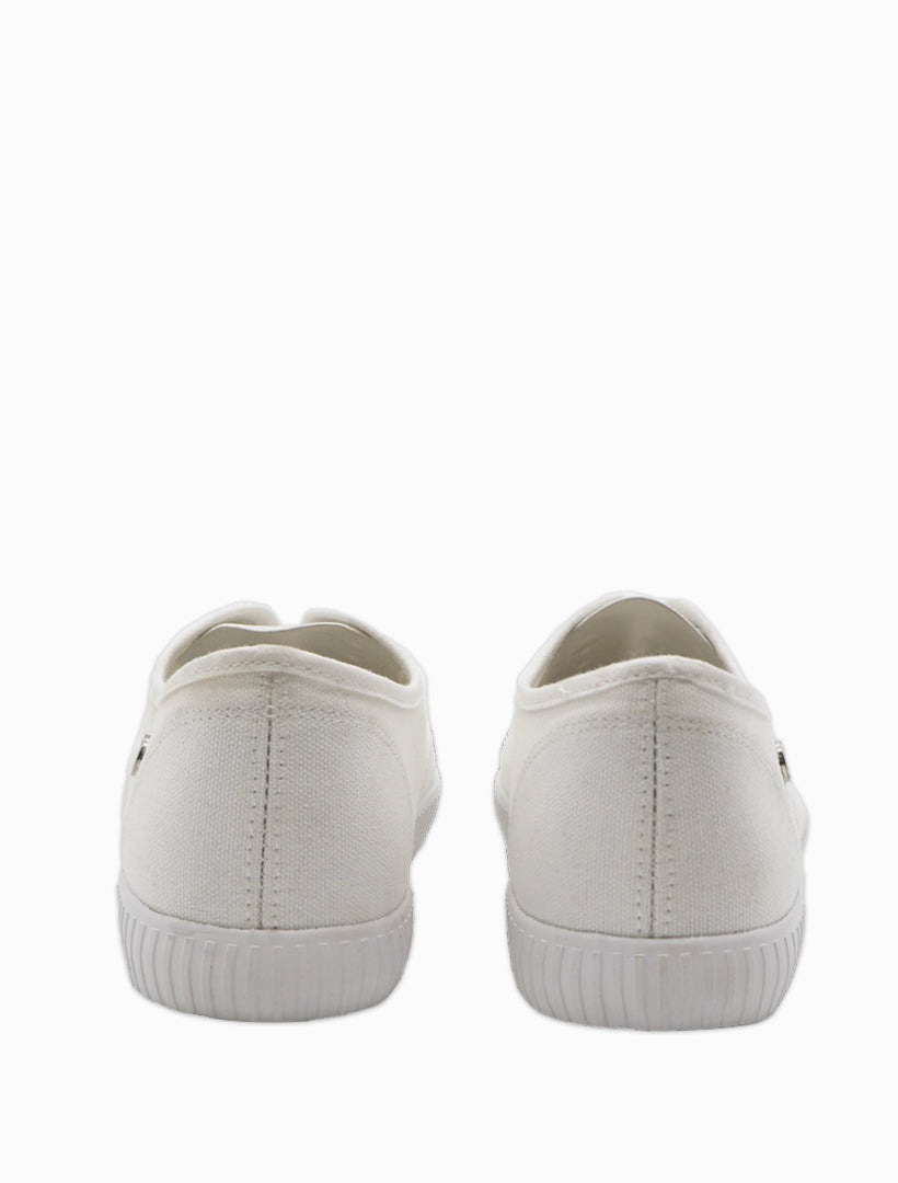 Back view - White plimsole sneaker