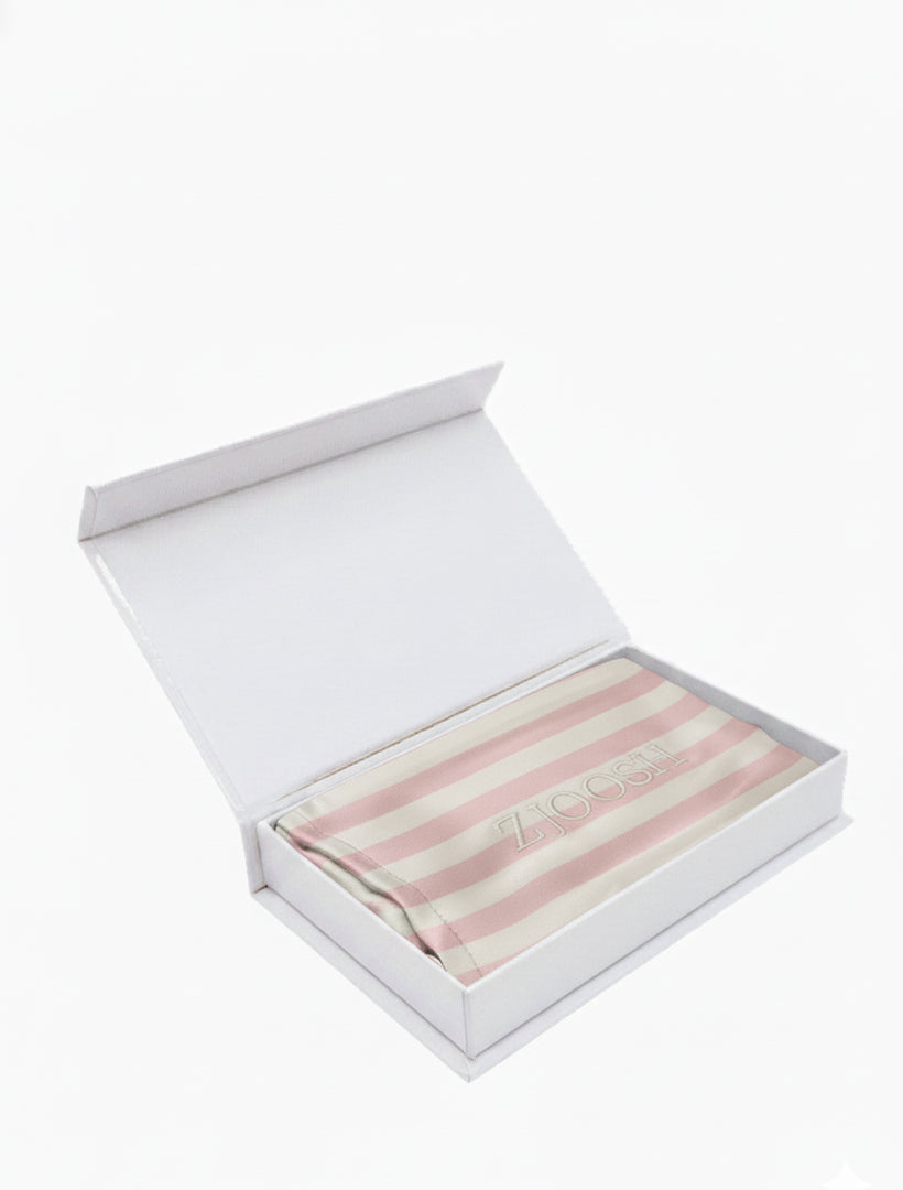 Silk Pillow Case Pink White