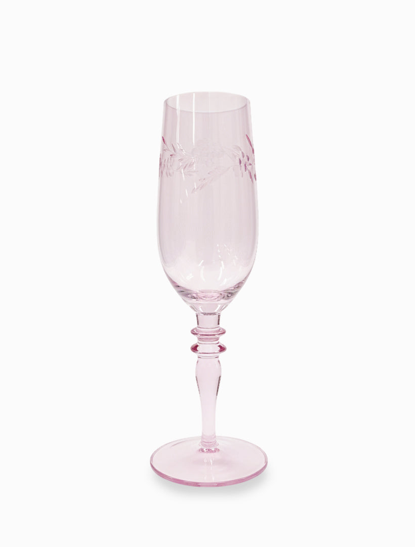 Jolie Fleur Crystal Champagne Flutes Pink