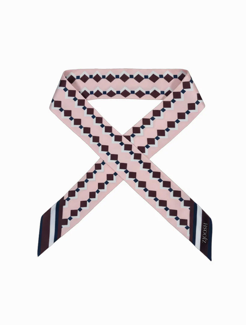 Pink Navy Burgundy Retro Neck Scarf