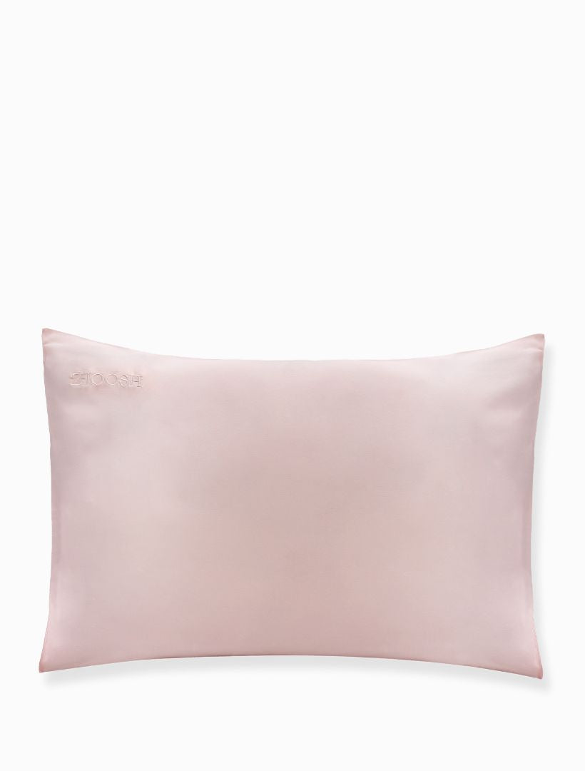 Front view - pink silk pillowcase