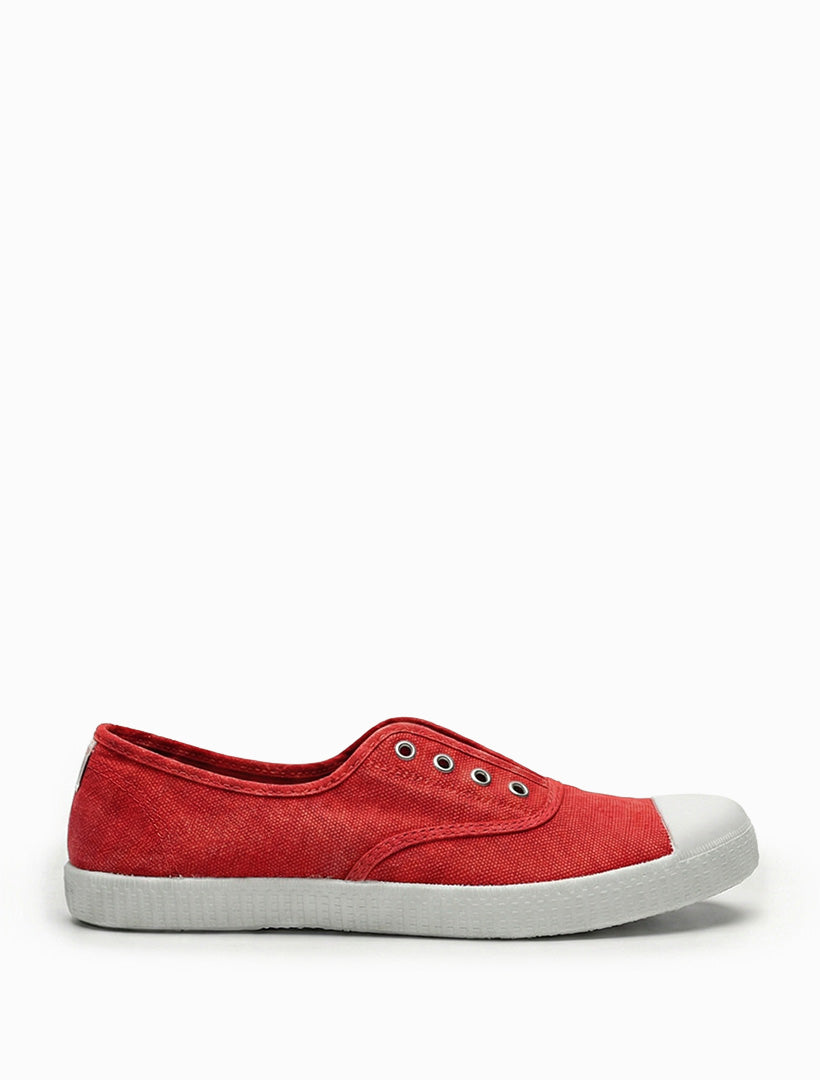 Cienta Plimsole Stone Washed Red