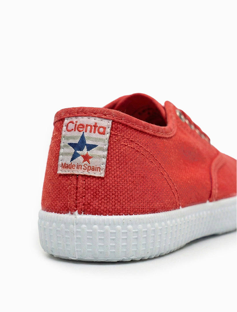 Cienta Plimsole Stone Washed Red