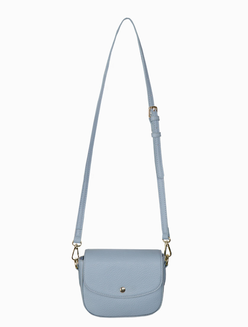 Front view - blue crossbody bag