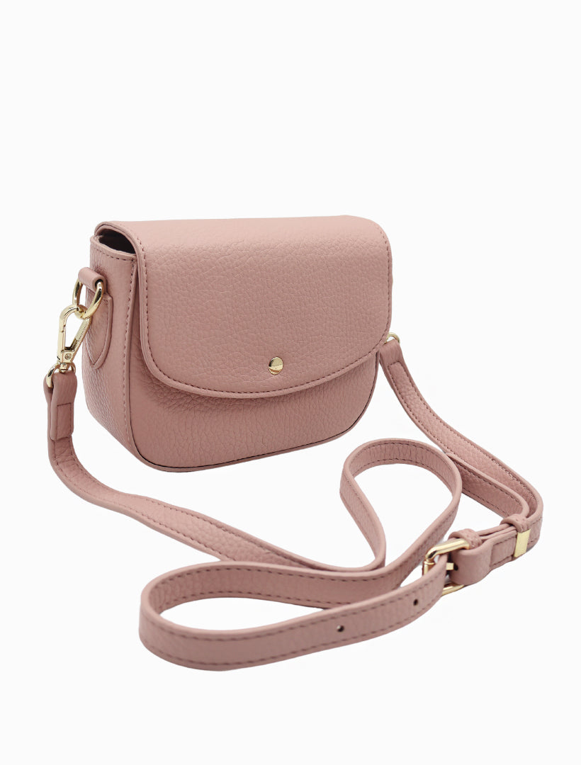 Side view - crossbody pink bag