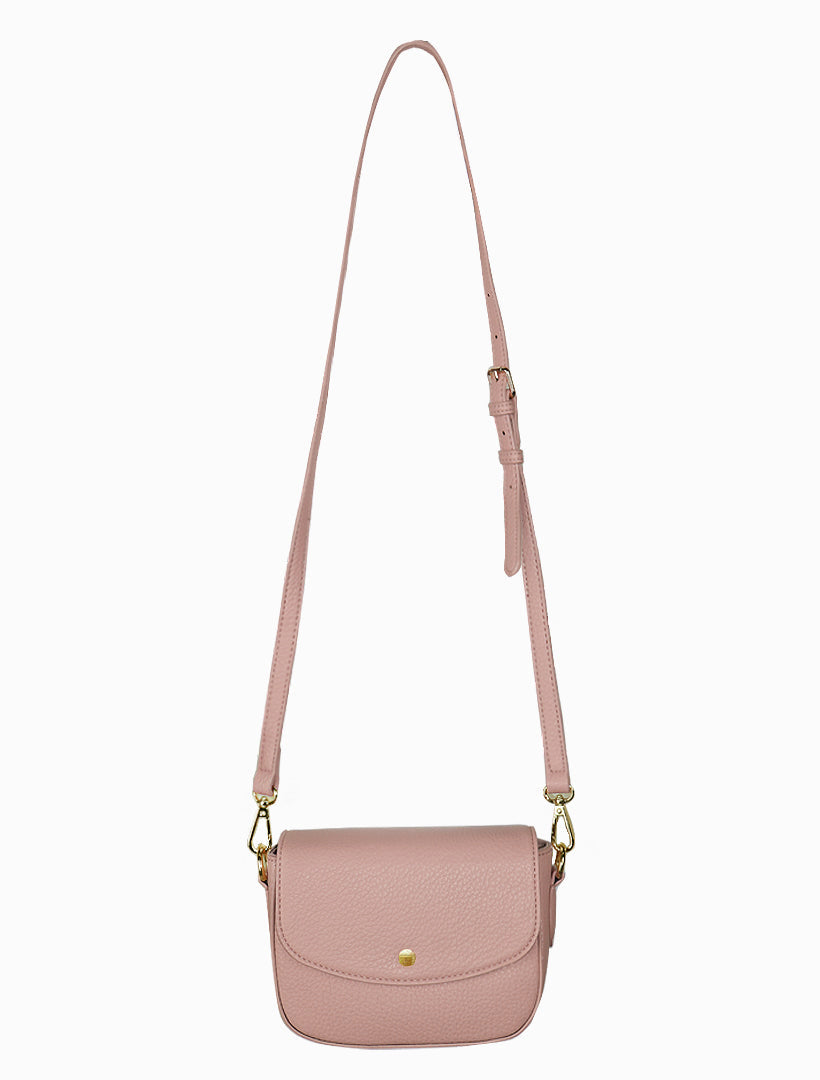 Front view - crossbody pink bag