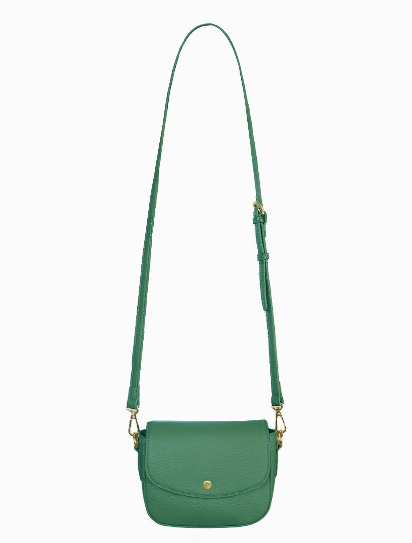 Front view - green crossbody bag