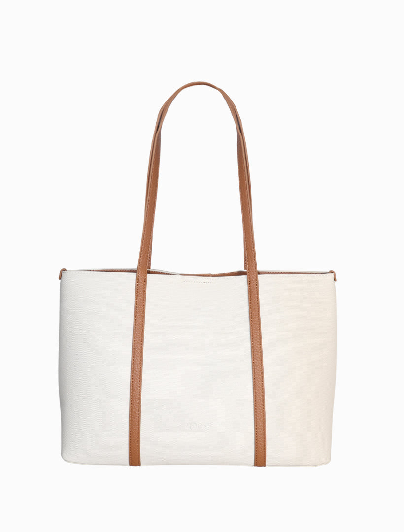 Front view - White canvas tote bag 