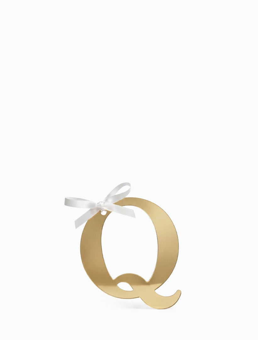 Hanging Letter Q Gold