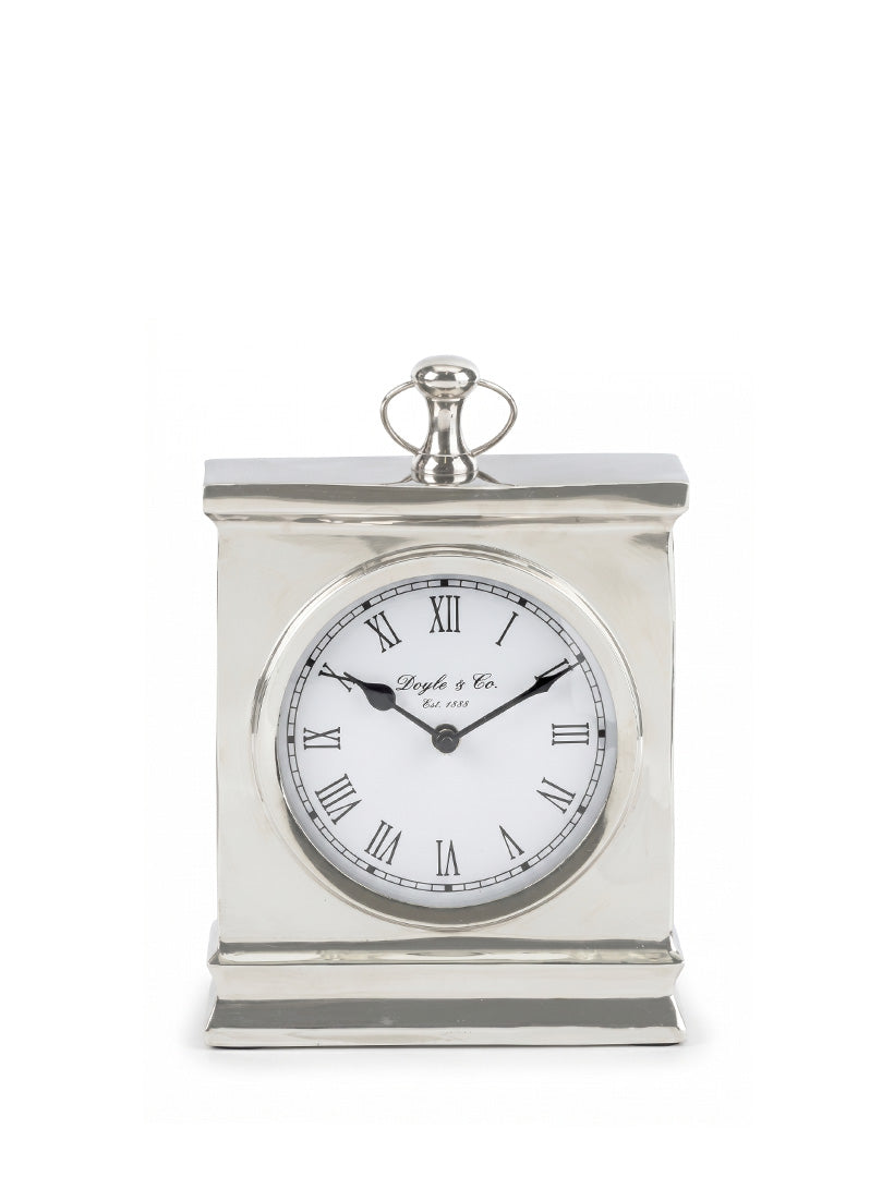 Rectangle Mantle Clock White Face Shiny Large