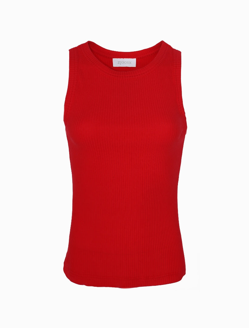 Raven Rib Tank Red