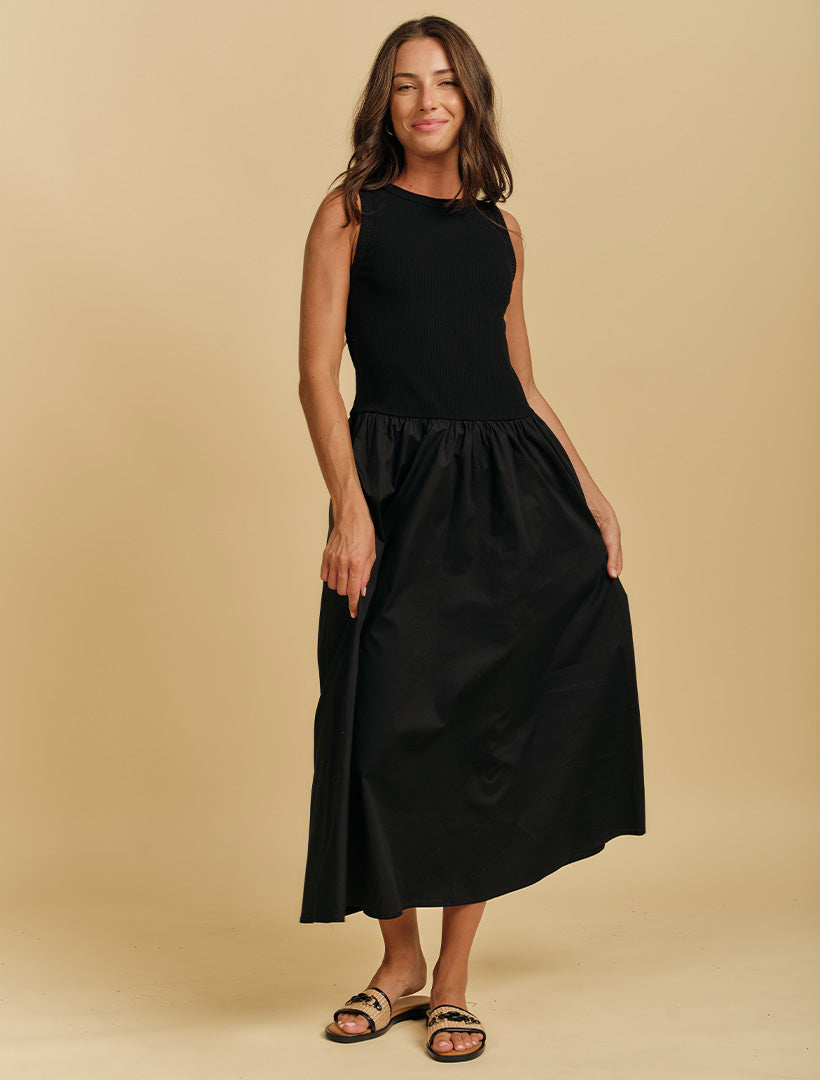 Raven Cotton Dress Black