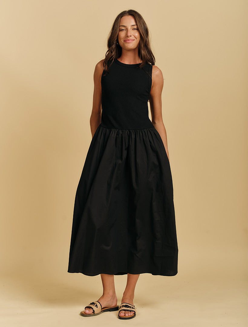 Raven Cotton Dress Black