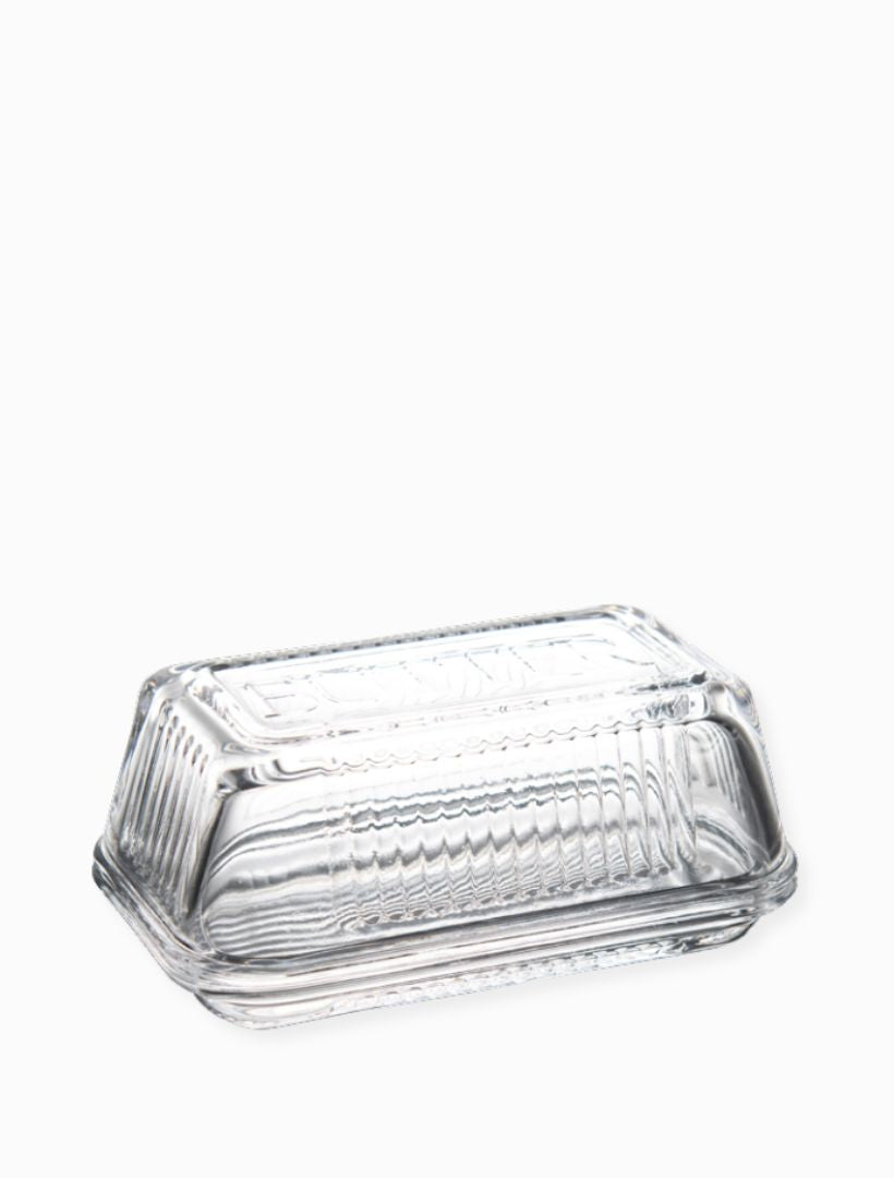 Front view - Reece Glass Butter Dish