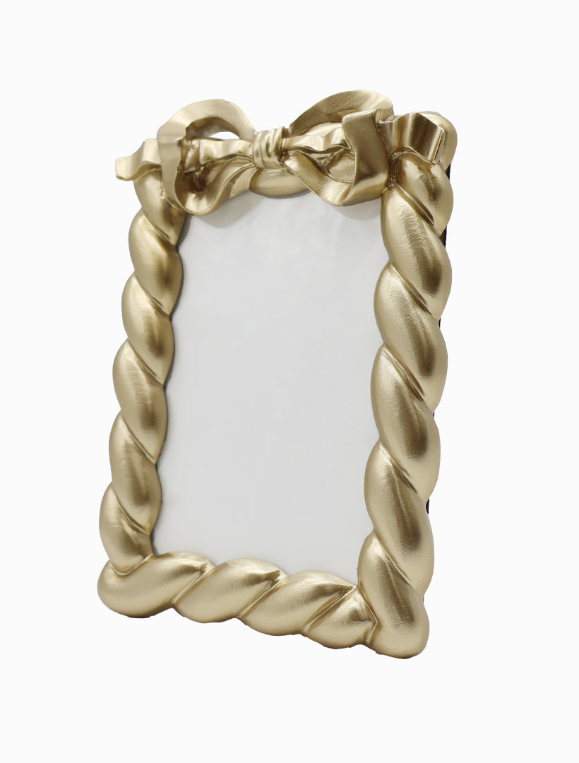 Side view - gold ribbon frame