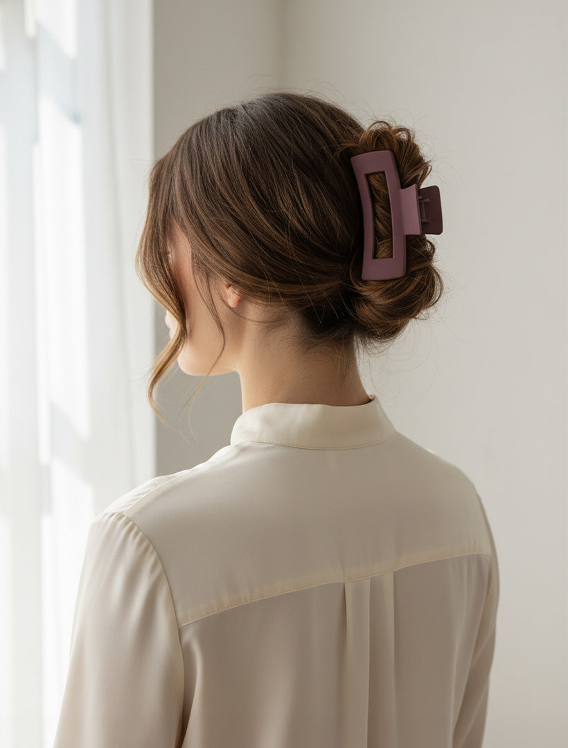 Retangle Claw Clip Merlot