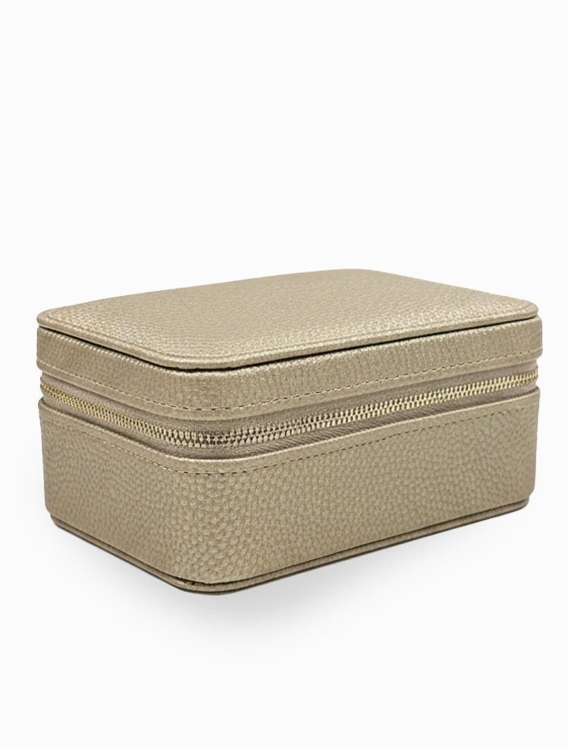 Rectangle Jewellery Case Pebble Gold
