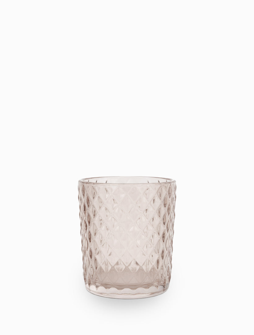 Ribbed Cup Tealight Holder Plum