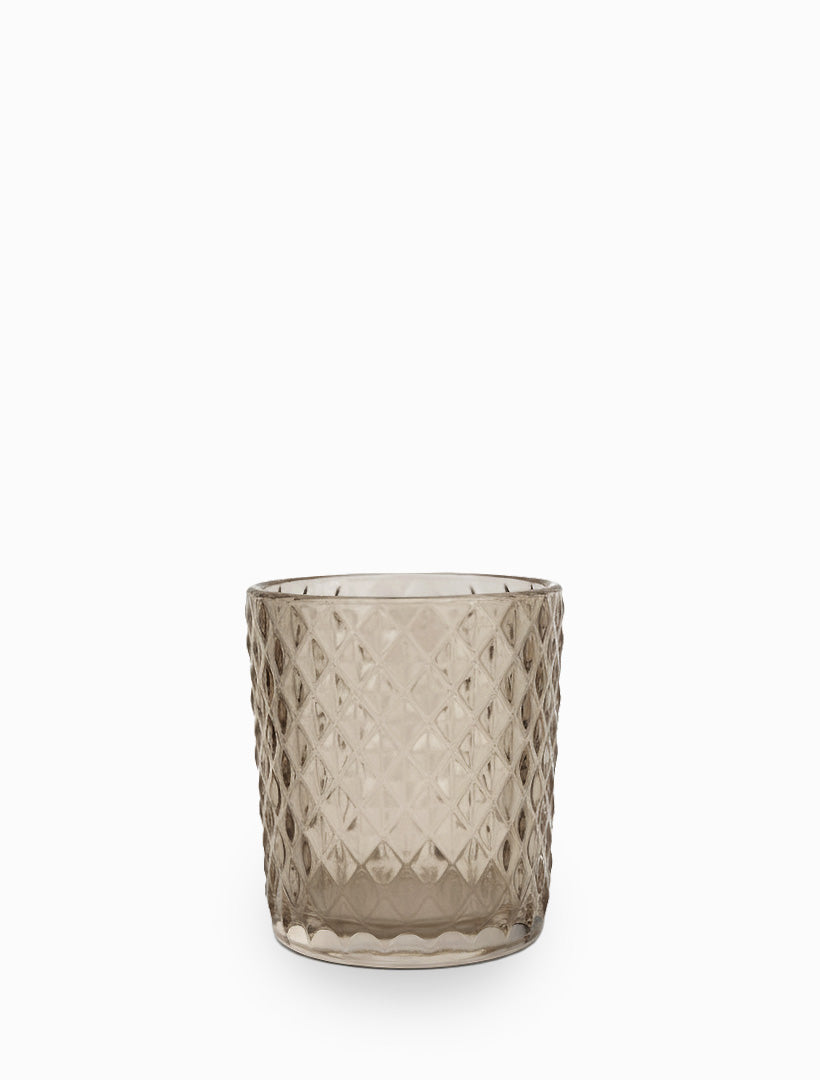 Ribbed Cup Tealight Holder Smoke