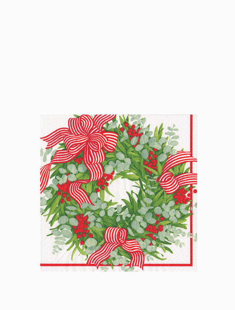 Ribbon Stripe Wreath-Cocktail