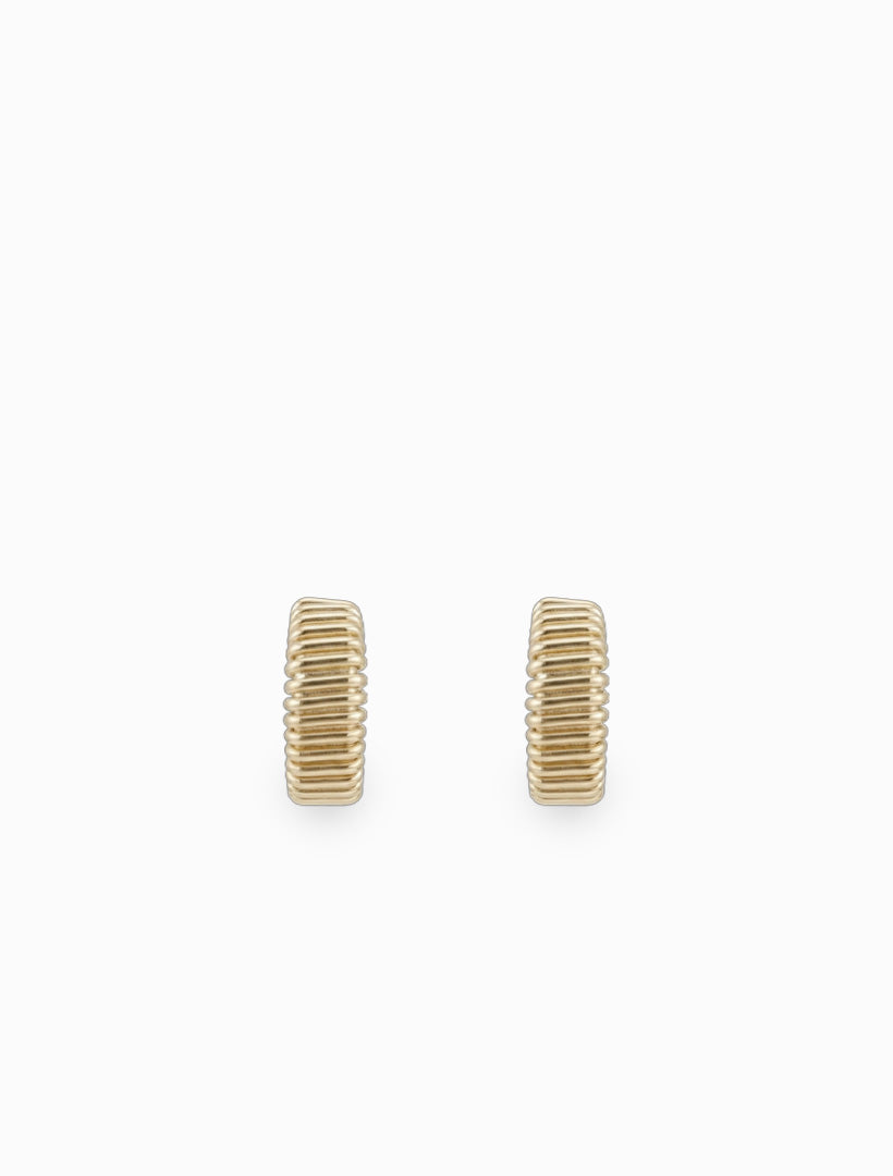 Ridged Hoops Gold