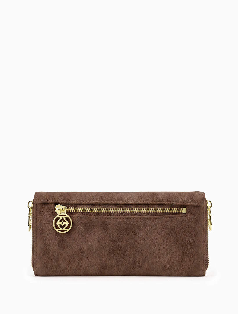 Rochester Eco Suede Purse Chocolate
