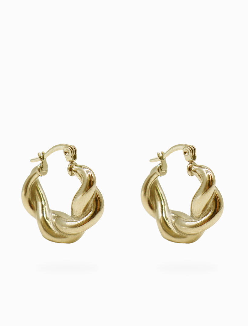 Front view - Gold hoop earrings