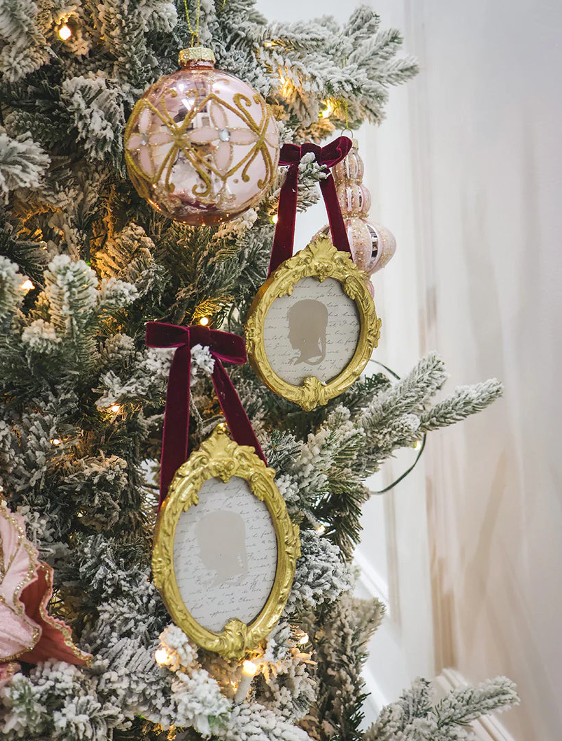 Oval Mini Frame Burgundy Ribbon