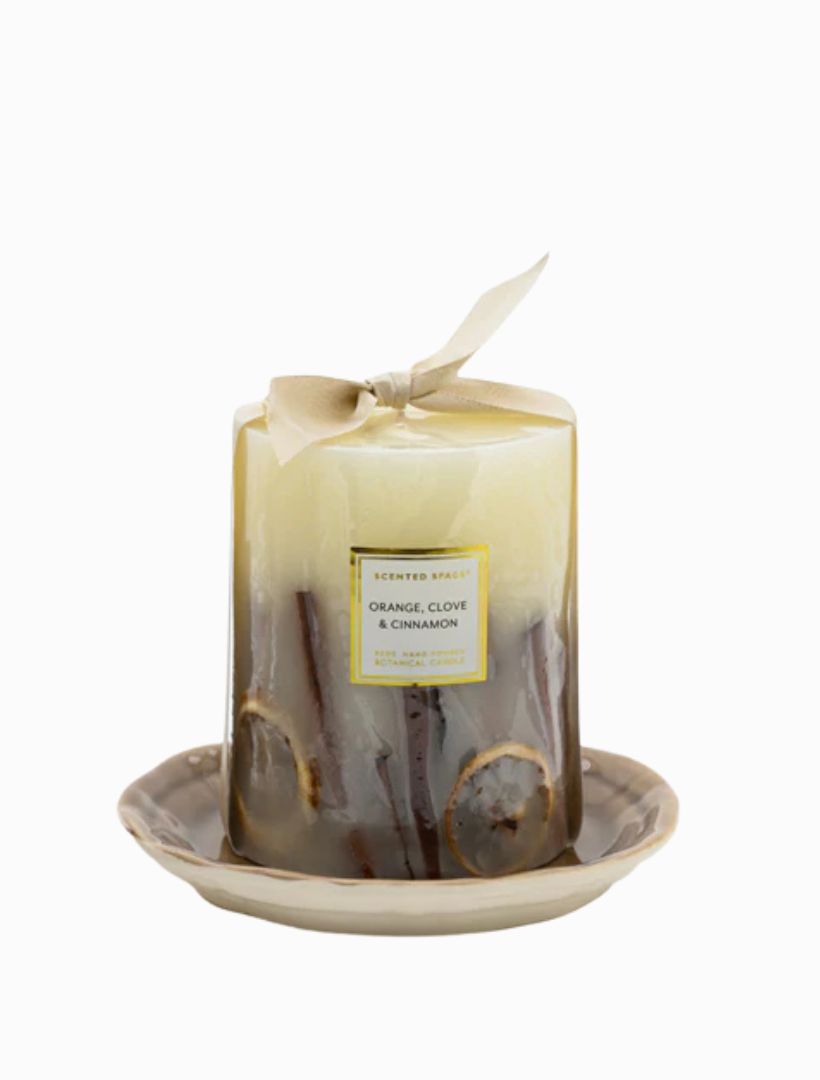 Front view - Round botanical candle front