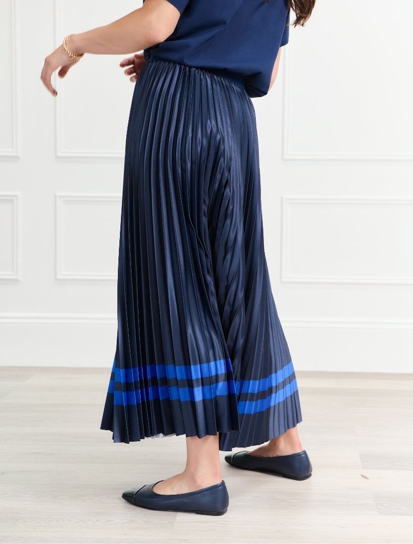 Royal Stripe Pleat Skirt - FINAL SALE