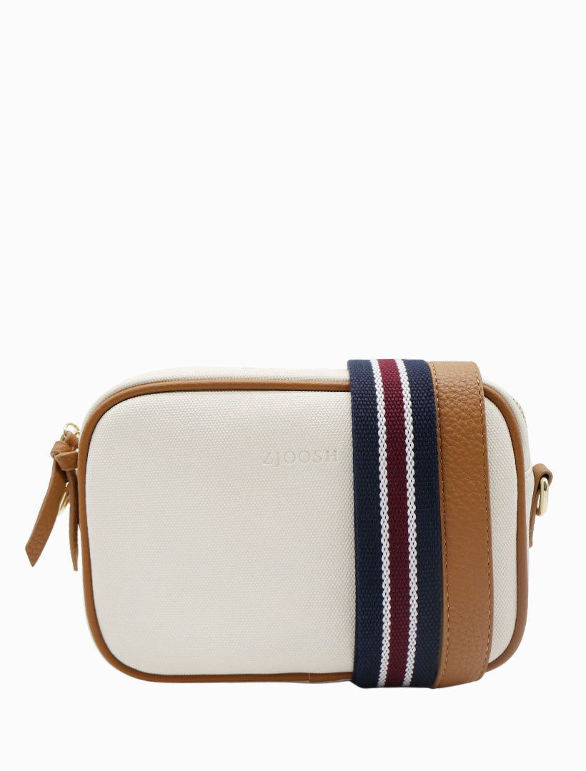 Ruby Canvas Cross Body Bag White