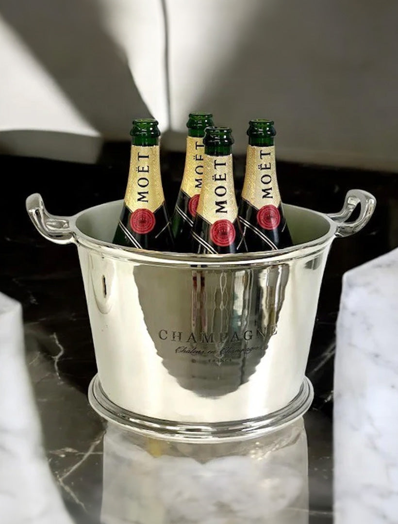 Shiny Nickel Champagne Bucket With Logo
