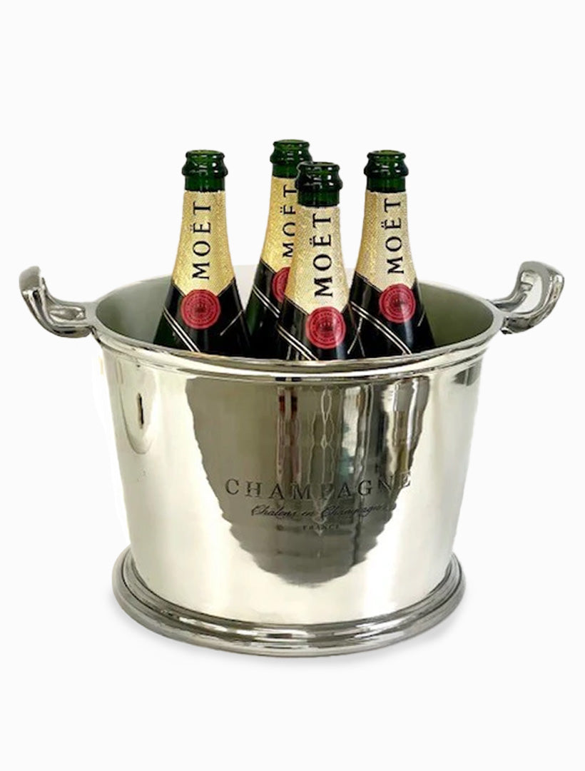 Shiny Nickel Champagne Bucket With Logo