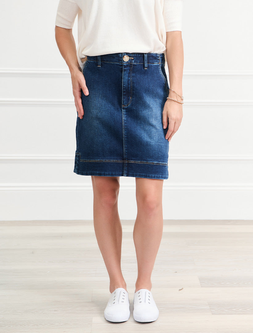 Sapphire Cargo Denim Skirt Indigo