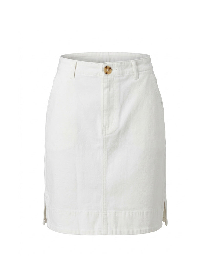 Sapphire Denim Skirt White