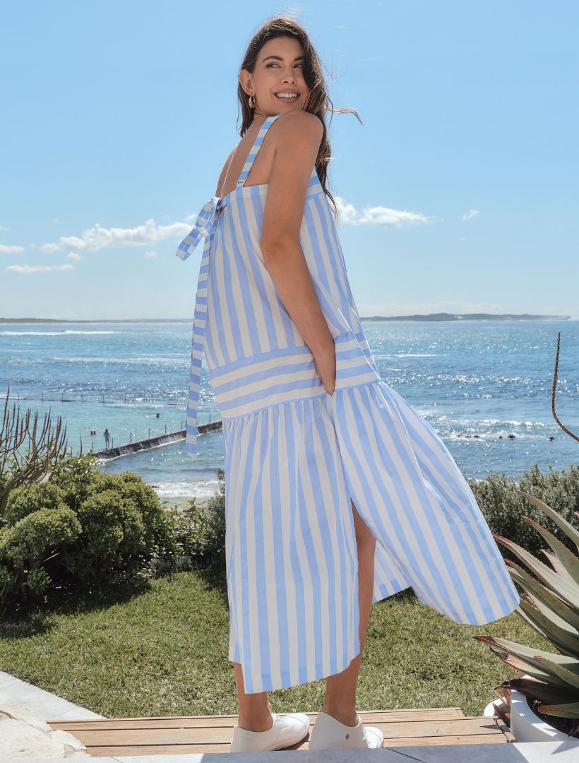 Lifestyle - blue striped sundress