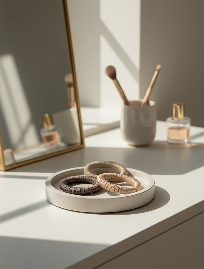 Satin Hair Ties Set of 4 Neutral