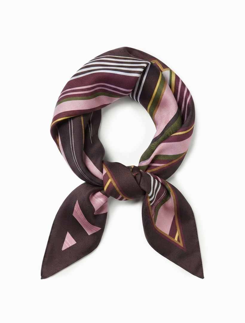 Burgundy Stripes Trapezoid Scarf